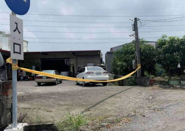 彰化市彰南路发生枪击案，警方拉起警戒线（图片来源：台媒）