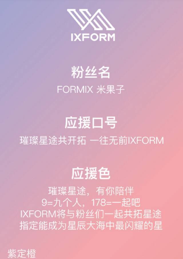 IXFORM粉丝名为FORMIX