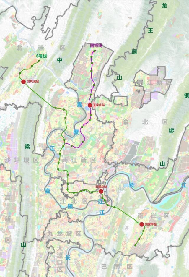 轨道交通6号线（含国博线）线路示意图来源：重庆市规划和自然资源局官网