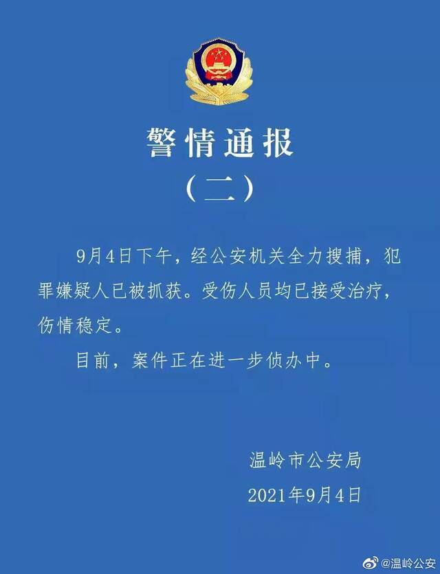 浙江温岭警方通报：菜场车撞人事件犯罪嫌疑人已被抓获