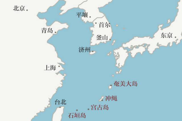 ▲日本在西南诸岛的部署完全符合美国所谓的“第一岛链”对华封锁线