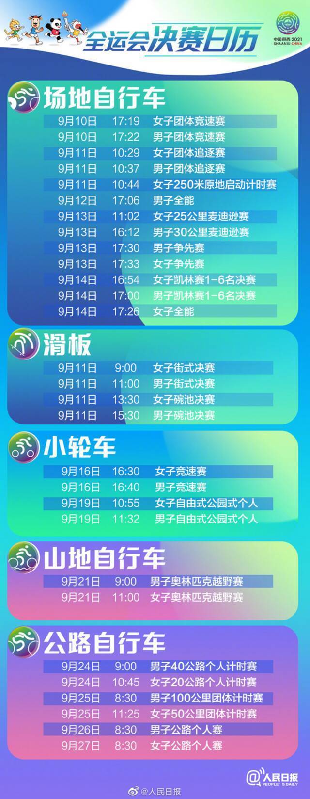 第14届全国运动会9月15日开幕！决赛日历来了