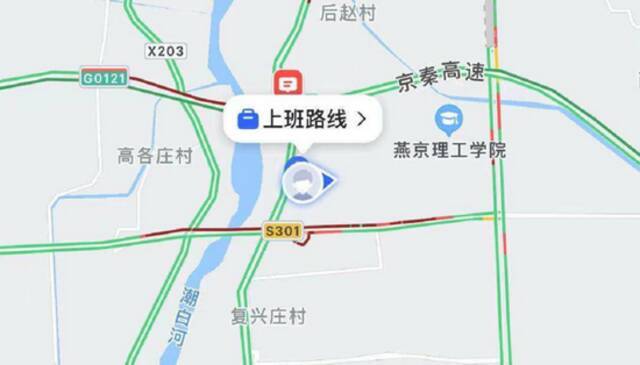 地图上进京的路“红得发紫”