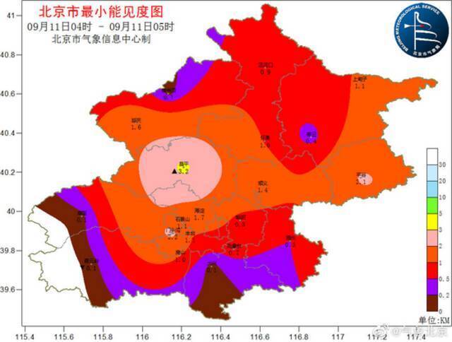 司机谨慎驾驶！北京大雾黄色预警中，部分地区能见度不足500米