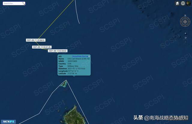 南海战略态势感知：“卡尔-文森”号航母继续位南海西南部活动 中国海军如影相随