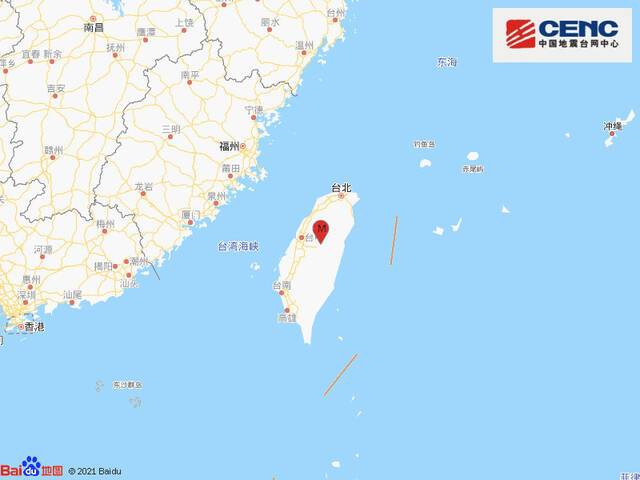 台湾南投县发生4.6级地震 震源深度35千米