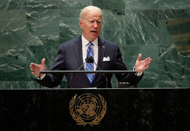 美国总统拜登在联合国大会一般性辩论中发表演讲。