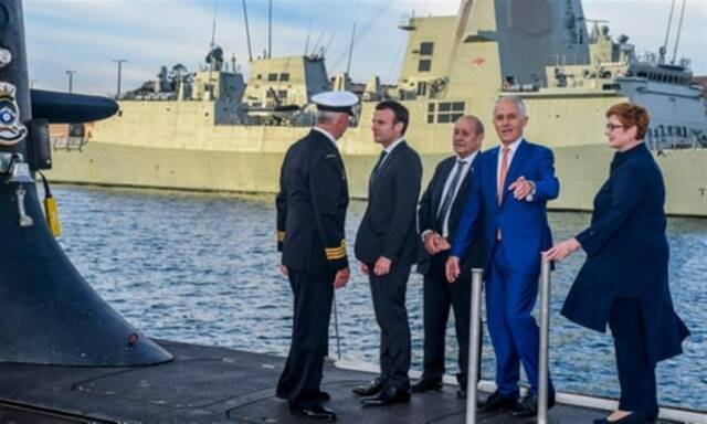 2018年法国参与澳洲潜艇竞标，最终成功。图片来源：法新社