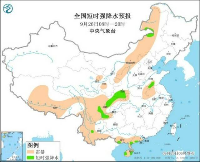 四川陕西雨水连绵不绝 内蒙古中部局地有风雹