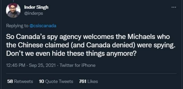 加拿大情报机构暴露了