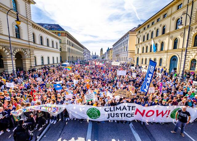 德国慕尼黑气候抗议人群