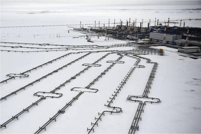 ↑俄罗斯天然气公司的天然气田。