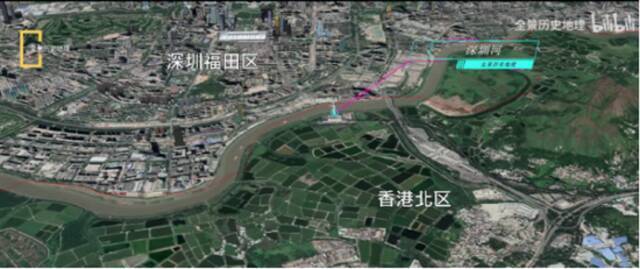 B站UP主“全景历史地理”视频截图香港北区平原与深圳福田区城市群对比