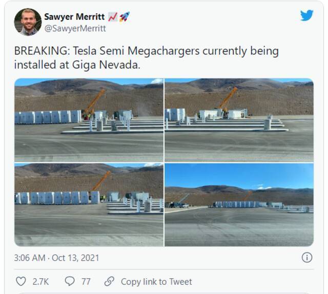 外媒：特斯拉在内华达工厂部署首座Megacharger充电站