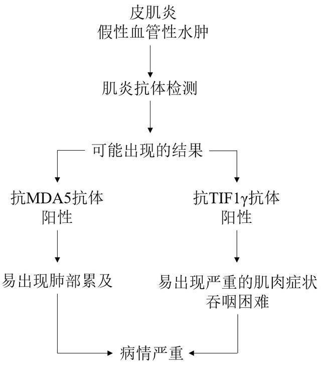 皮肌炎合并假性血管性水肿患者的诊疗流程示意图