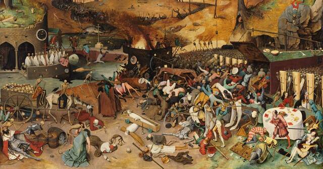 老彼得·勃鲁盖尔描绘欧洲中世纪黑死病惨状的画作“死亡的胜利”（The Triumph of Death）