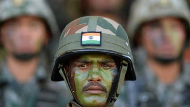 中印边境的印度军人，法新社
