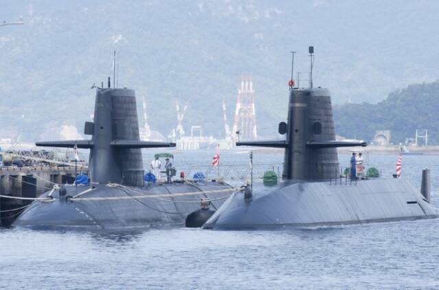 资料图片：曾参与澳大利亚潜艇项目竞标的日本“苍龙”级潜艇。（资料图片）