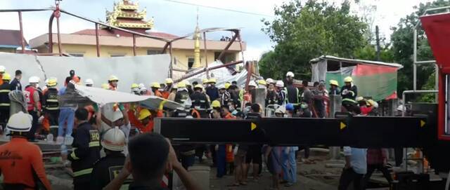 缅甸仰光一在建房屋倒塌 3名建筑工人遇难
