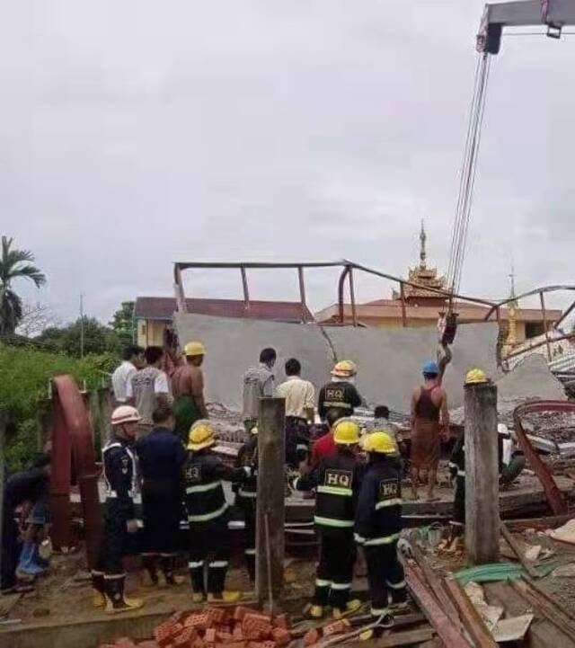 缅甸仰光一在建房屋倒塌 3名建筑工人遇难