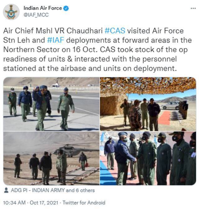 小动作不断！印媒炒作：印度空军新任参谋长访问“拉达克”地区