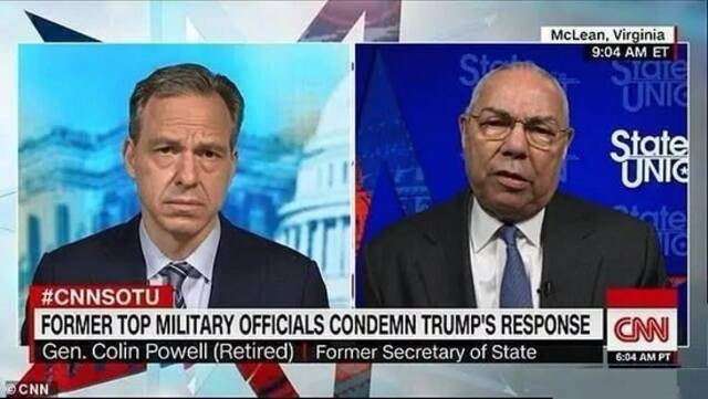  2020年美国总统大选期间，身处共和党阵营的鲍威尔在电视上炮轰特朗普图：CNN截屏