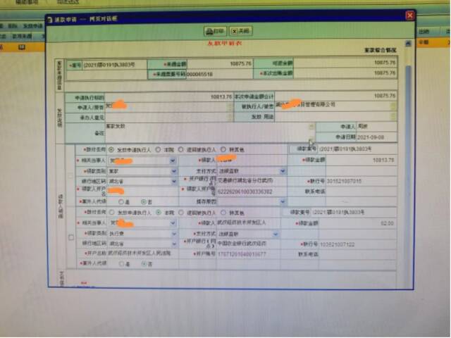 武汉经开区法院实施网上发放执行款，打通执行合同最后一公里