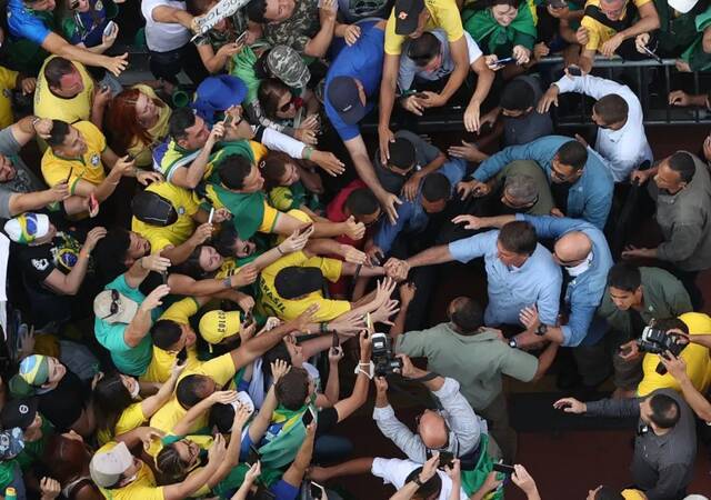 当地时间2021年9月7日，巴西圣保罗，巴西总统博索纳罗的支持者走上街头参加集会，声援博索纳罗。图/IC photo
