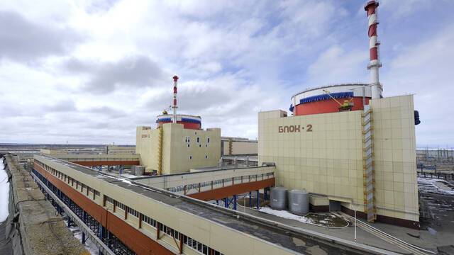 罗斯托夫核电站1号和2号反应堆（俄罗斯卫星通讯社）