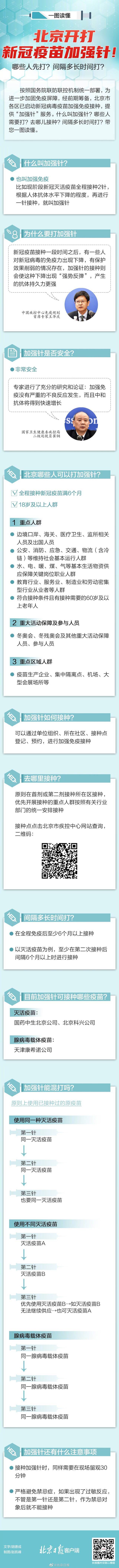 一图读懂北京开打新冠疫苗加强针