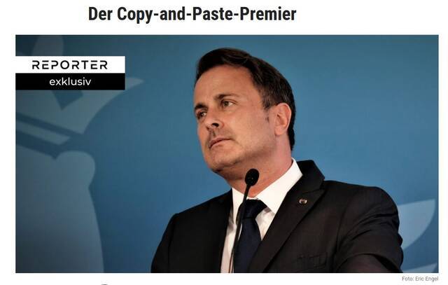 “记者”网站直接将贝泰尔称为“复制黏贴首相”
