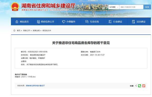 为改善非住宅商品房库存高压，湖南未入市部分项目可“商改住”