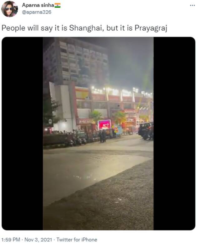 印度网友发推晒城市夜景：“人们会说这是上海，但这是安拉阿巴德” 网友直接看懵