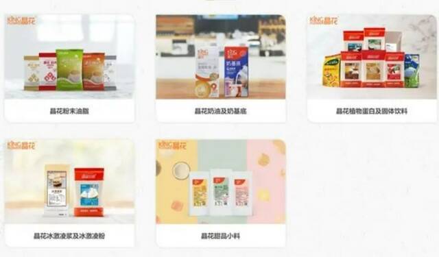 佳禾食品官网上展示的旗下产品。