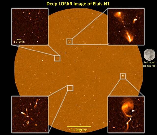 国际低频阵列射电望远镜(LOFAR)发表迄今为止拍摄的最敏感宇宙图像