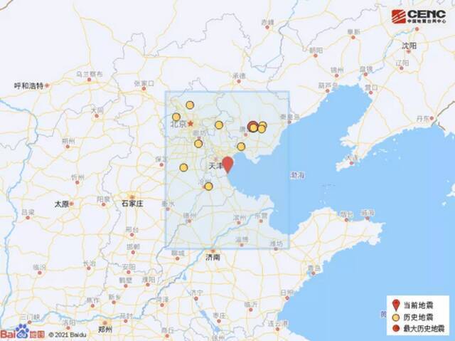 天津滨海新区发生2.9级地震，震源深度11千米