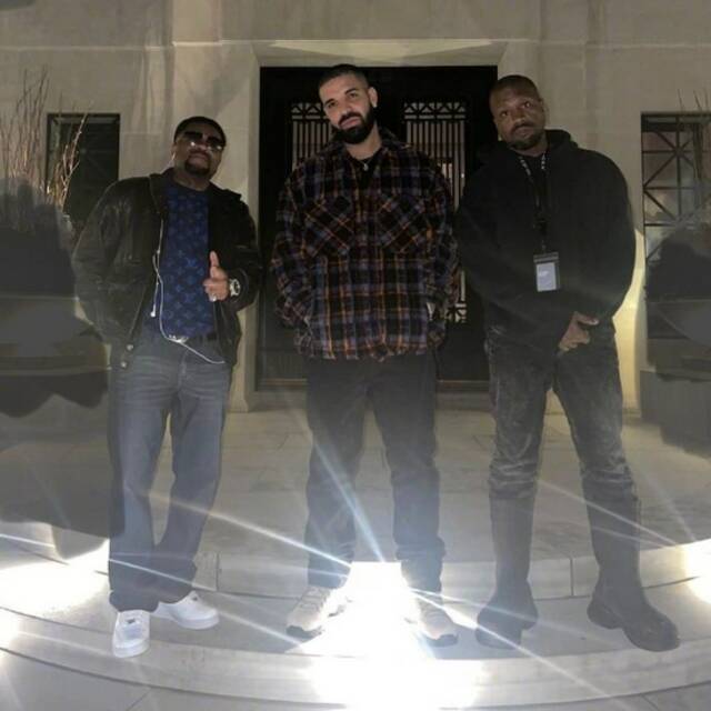 Kanye West分享与 Drake和 J Prince的新照片