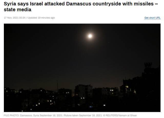 叙媒：以色列导弹深夜空袭大马士革南部一座“空楼” 无任何损失