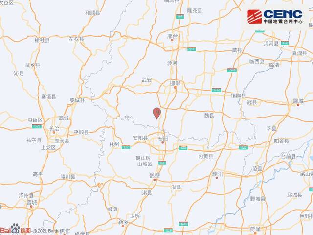 河北邯郸市磁县发生2.0级地震 震源深度9千米