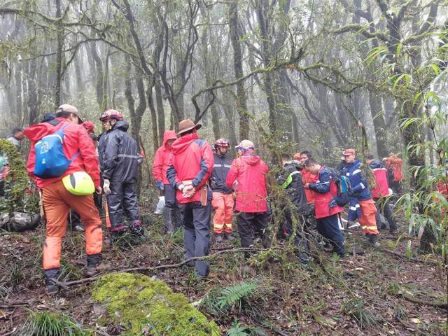 哀牢山4人失踪第8天：雨雾影响救援 重装穿越组24人进山搜索