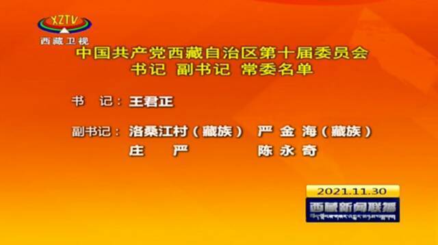 新一届西藏自治区党委常委亮相