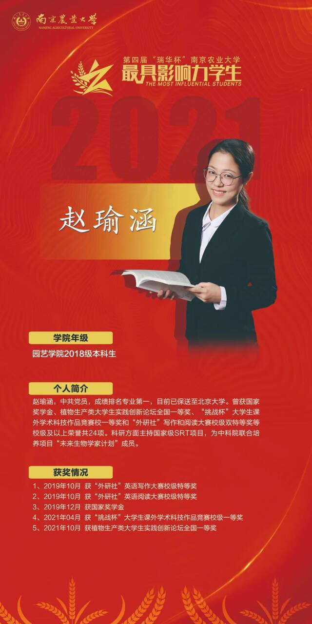 揭晓！第四届“瑞华杯”南京农业大学最具影响力学生名单