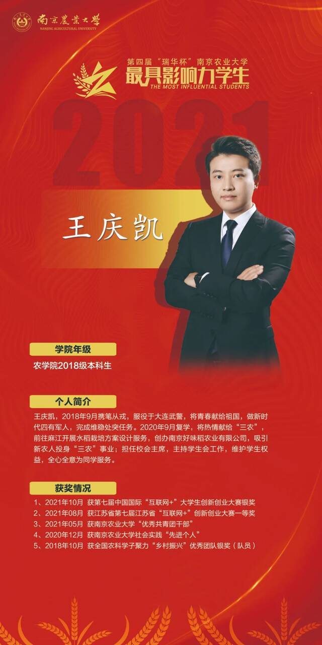 揭晓！第四届“瑞华杯”南京农业大学最具影响力学生名单