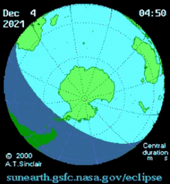 12月4日南半球将会迎来日全食但只在南极洲可见
