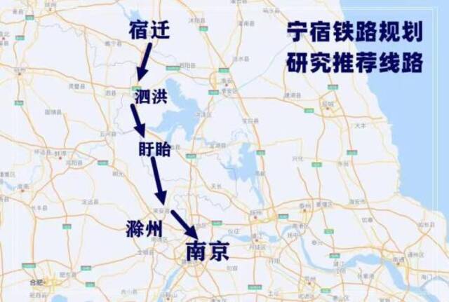 宁宿铁路规划研究推荐路线澎湃新闻记者袁杰制图