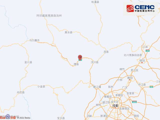 四川阿坝州理县发生2.9级地震，震源深度17千米