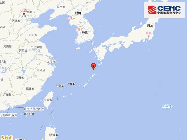 琉球群岛发生5.8级地震 震源深度10千米