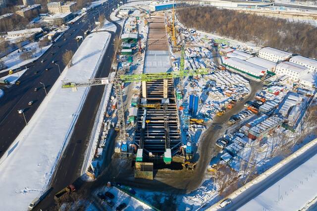 ↑这是2019年1月25日在俄罗斯首都莫斯科拍摄的中国铁建莫斯科地铁建设项目现场。新华社记者白雪骐摄