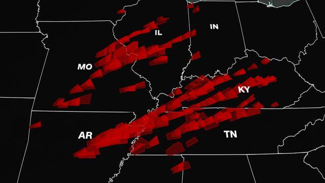 美国中部6州都遭到了龙卷风袭击