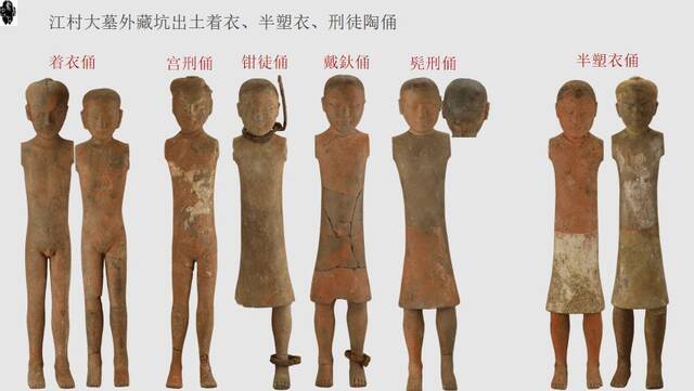 江村大墓外藏坑出土大量着衣陶俑。图片来源：国家文物局供图